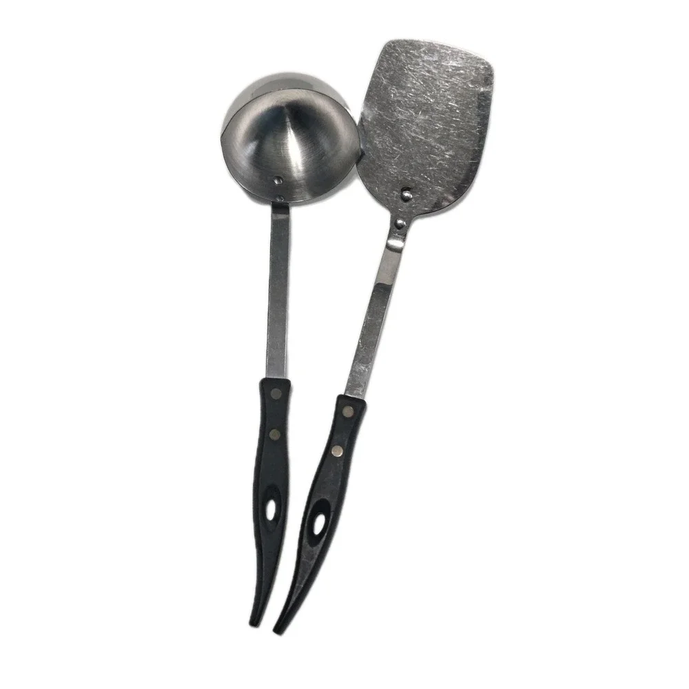 Vintage Stanley‎ Stainless Spatula Spoon Ladle Black Handle Kitchen Utensil Set
